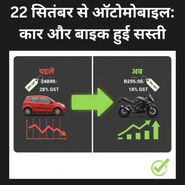 22 सितंबर से ऑटोमोबाइल: कार और बाइक हुई सस्ती
