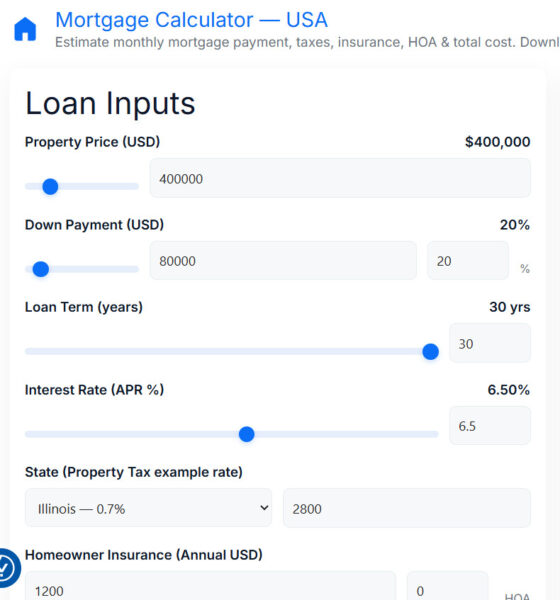 USA Mortgage Calculator